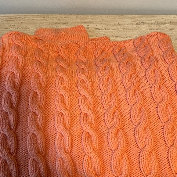 Women's Orange Hand Knited button up cable cardigan Size 8/ 10 - Picture 8 of 8